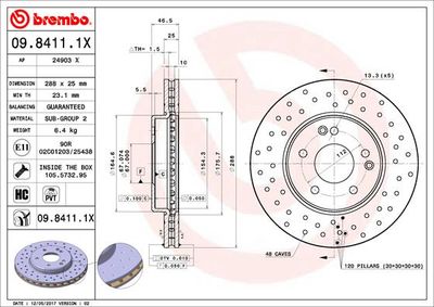 0984111X BREMBO Тормозной диск