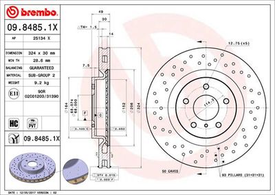 0984851X BREMBO Тормозной диск