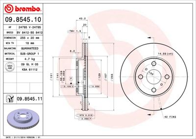 BS8412 BRECO Тормозной диск