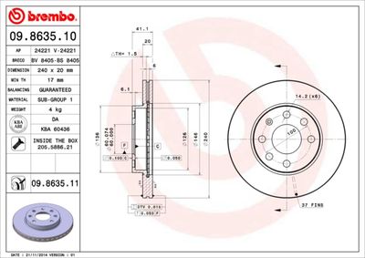 BS8405 BRECO Тормозной диск