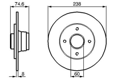 0986478442 BOSCH Тормозной диск