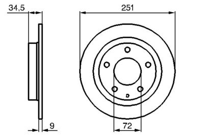 0986479208 BOSCH Тормозной диск