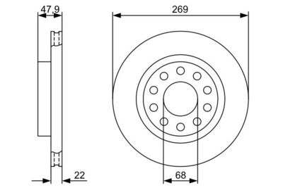 0986479366 BOSCH Тормозной диск