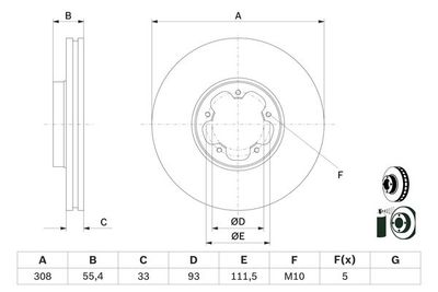 0986479D40 BOSCH Тормозной диск