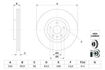 0986479D46 BOSCH Тормозной диск