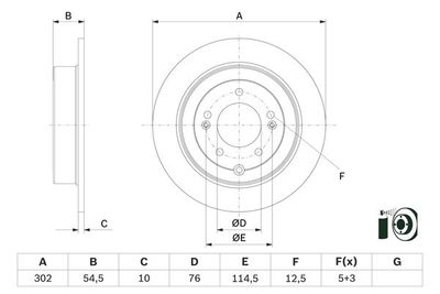 0986479E45 BOSCH Тормозной диск