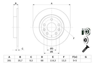 0986479E55 BOSCH Тормозной диск