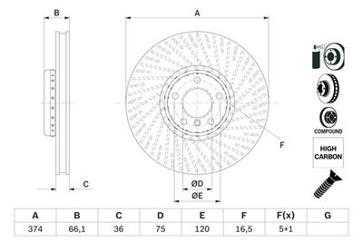 0986479E63 BOSCH Тормозной диск