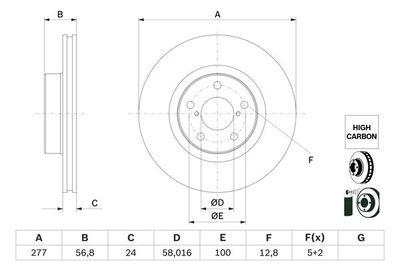 0986479E69 BOSCH Тормозной диск