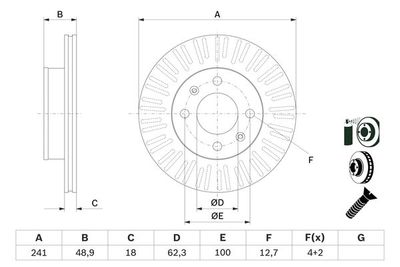 0986479E73 BOSCH Тормозной диск