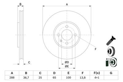 0986479E81 BOSCH Тормозной диск