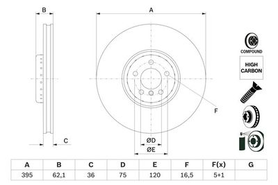 0986479E84 BOSCH Тормозной диск