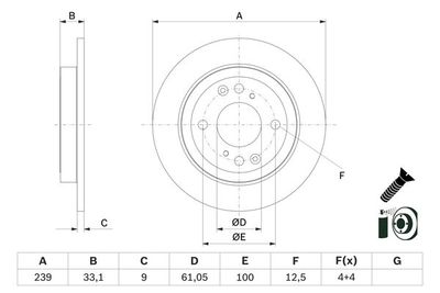 0986479E95 BOSCH Тормозной диск