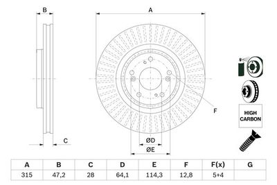 0986479F12 BOSCH Тормозной диск