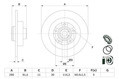 0986479F24 BOSCH Тормозной диск