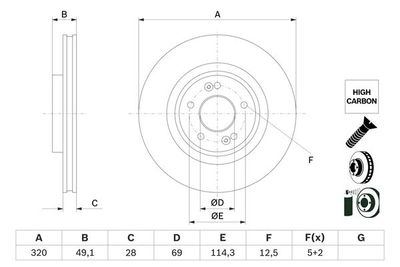 0986479F35 BOSCH Тормозной диск