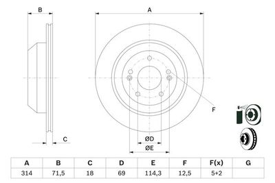 0986479F43 BOSCH Тормозной диск