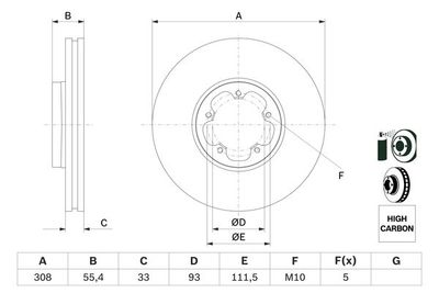 0986479F46 BOSCH Тормозной диск