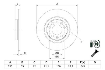 0986479F52 BOSCH Тормозной диск