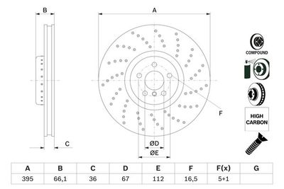 0986479F55 BOSCH Тормозной диск