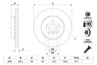 0986479F57 BOSCH Тормозной диск