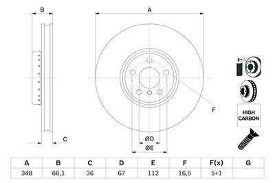 0986479F59 BOSCH Тормозной диск