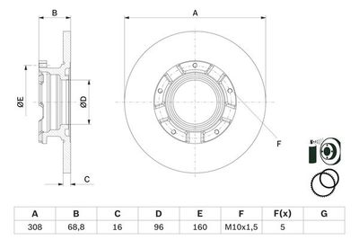 0986479F62 BOSCH Тормозной диск