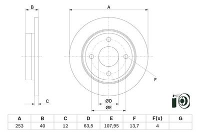 0986479F63 BOSCH Тормозной диск