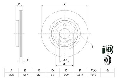 0986479F75 BOSCH Тормозной диск