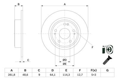 0986479F76 BOSCH Тормозной диск