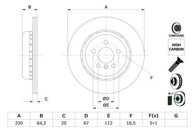 0986479G14 BOSCH Тормозной диск