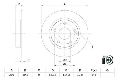 0986479G17 BOSCH Тормозной диск