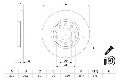 0986479G21 BOSCH Тормозной диск