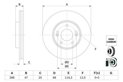 0986479G24 BOSCH Тормозной диск