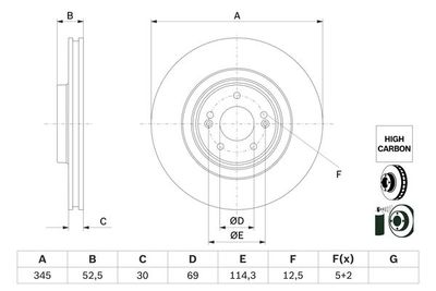 0986479G26 BOSCH Тормозной диск