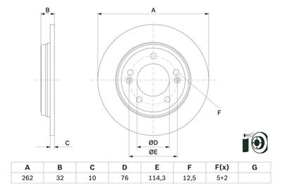 0986479G29 BOSCH Тормозной диск