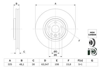 0986479G32 BOSCH Тормозной диск