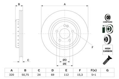 0986479G36 BOSCH Тормозной диск