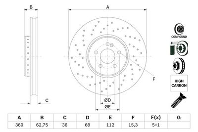 0986479G38 BOSCH Тормозной диск