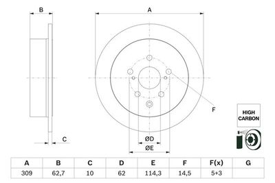 0986479G61 BOSCH Тормозной диск