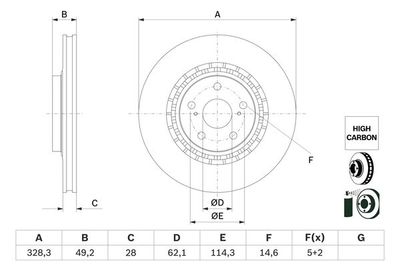 0986479G63 BOSCH Тормозной диск