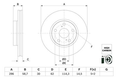 0986479G67 BOSCH Тормозной диск