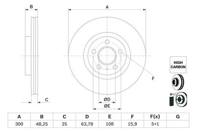 0986479G68 BOSCH Тормозной диск