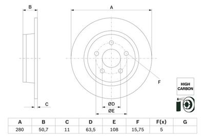 0986479G71 BOSCH Тормозной диск