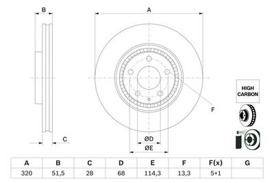 0986479H02 BOSCH Тормозной диск