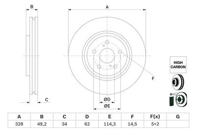 0986479H04 BOSCH Тормозной диск