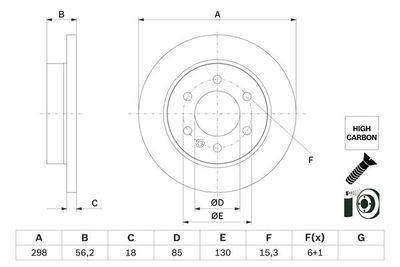 0986479H07 BOSCH Тормозной диск