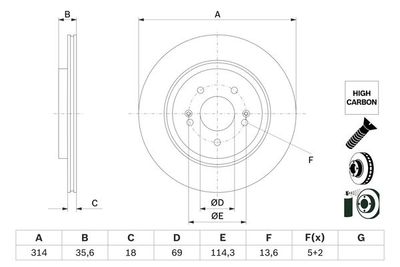 0986479H18 BOSCH Тормозной диск