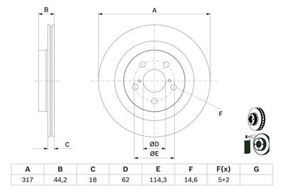 0986479H19 BOSCH Тормозной диск