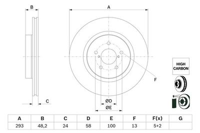 0986479H28 BOSCH Тормозной диск